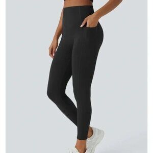 Woobilly Black High Rise Side Pockets Activewear Leggings Size Medium